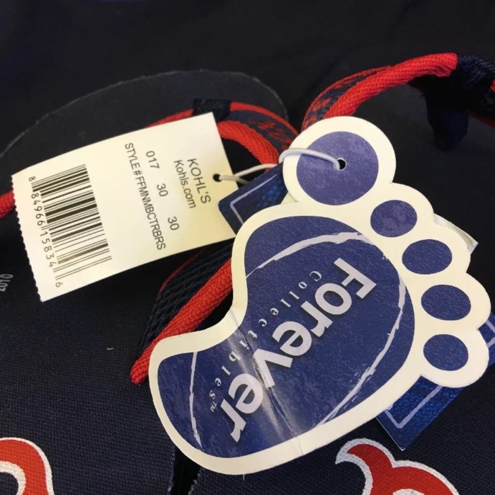 Forever Collectibles MLB Boston Red Sox Men's Flip Flop-Size Small 6/7 - Picture 4 of 7